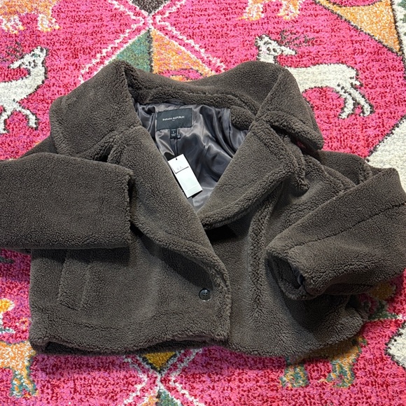 Banana Republic Brown plush fleece Jacket in size Large petite - Picture 3 of 7